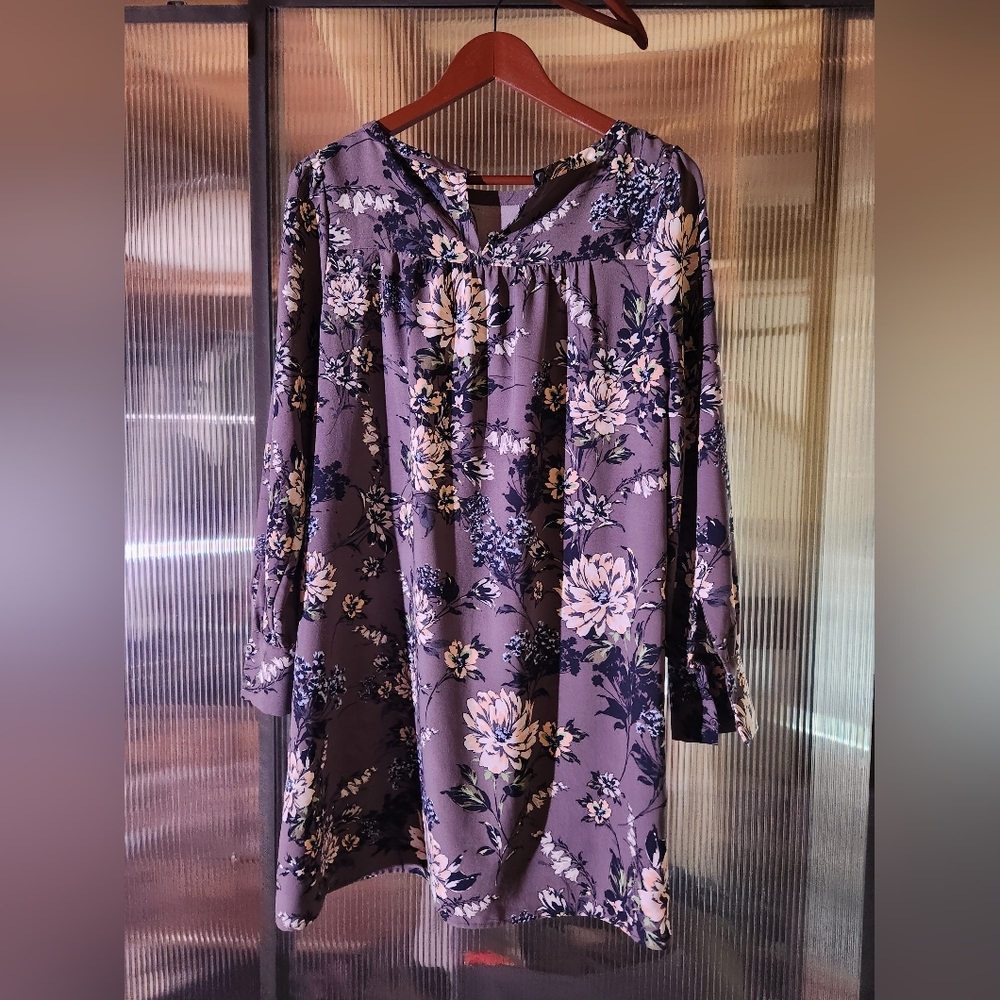 LOFT floral long sleeve dress